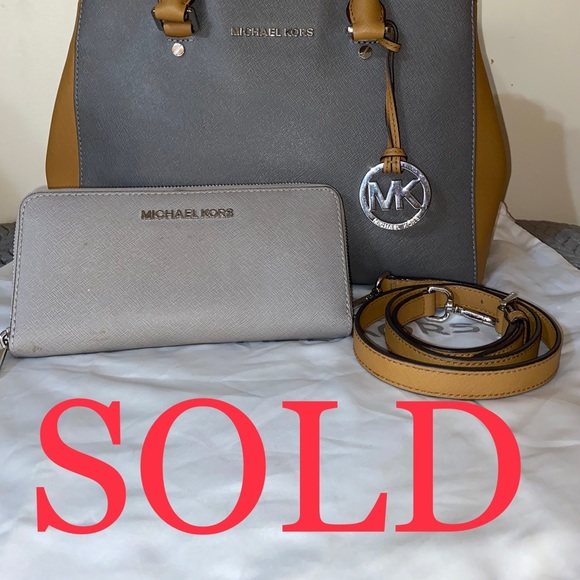 Michael Kors Satchel MD Sutton & Wallet - Picture 1 of 8
